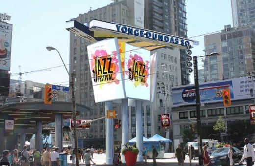 Toronto, Canada Central - Dundas Square - 4 Large Screens