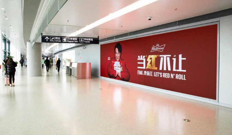 宁波栎社国际机场T2国内到达通廊墙体灯箱
