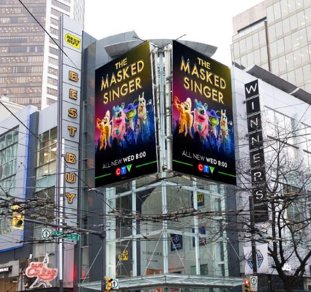 Vancouver Robson & Granville double-sided electronic billboard