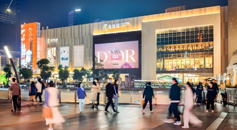 LED screen at Coastal City Shopping Center, Nanshan District, Shenzhen
