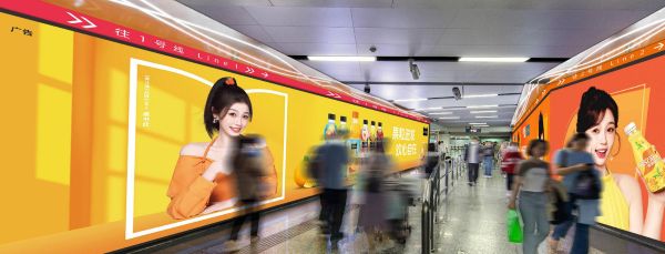 Non-standard Double-sided Wall Media in S+ Transfer Passage, Fengqi Road Station, Hangzhou Metro