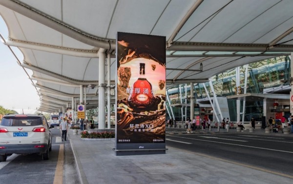 广州白云国际机场T1出发入口图腾灯箱