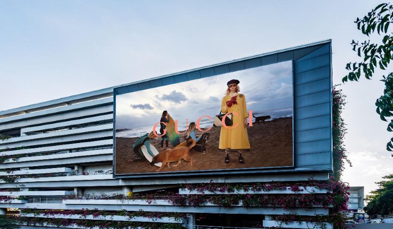 LED on the east side of the independent parking building at Sanya Phoenix International Airport