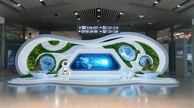 北京首都机场T3C三层国内出发安检后展位