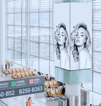 白云国际机场T2国内出发到达混流包柱灯箱套装