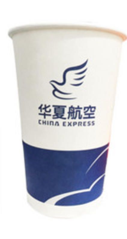 华夏航空飞机客舱内纸杯广告