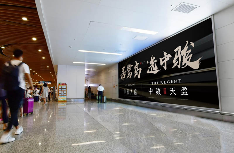 厦门高崎国际机场一层行李厅墙面灯箱