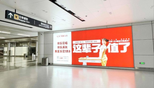 宁波栎社国际机场T1国内到达通廊灯箱