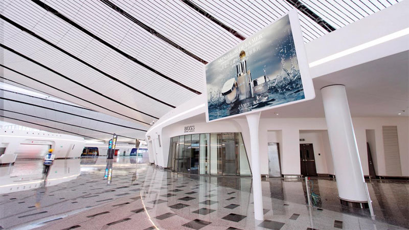 LED after the security check at Beijing Daxing Airport