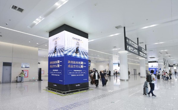 南京禄口国际机场T1迎客厅LED包柱