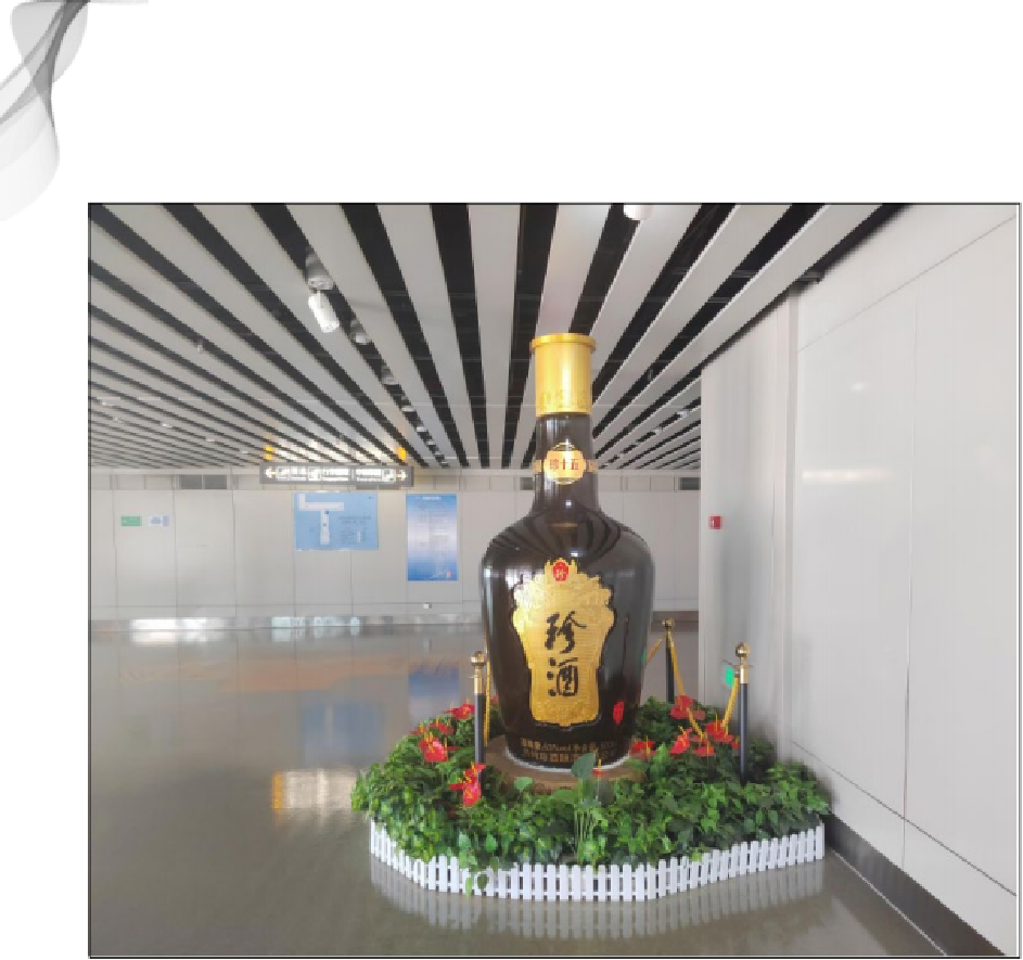 贵阳龙洞堡国际机场T2航站楼到达夹层墙面实物站位