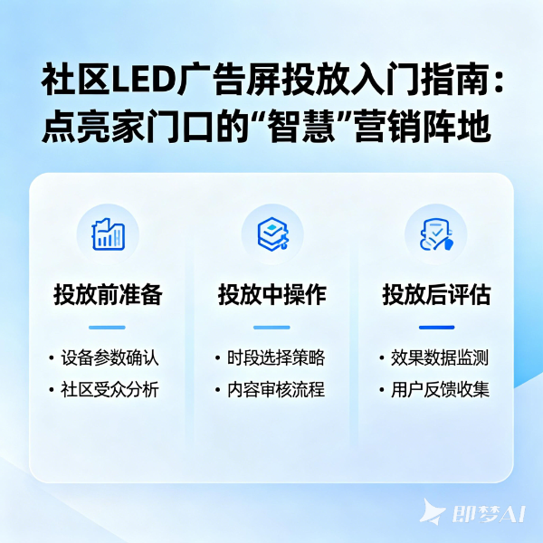 社区led广告屏投放入门指南：点亮家门口的&ldquo;智慧&rdquo;营销阵地