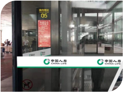 长春龙嘉机场T2航站楼一层二层大门贴膜